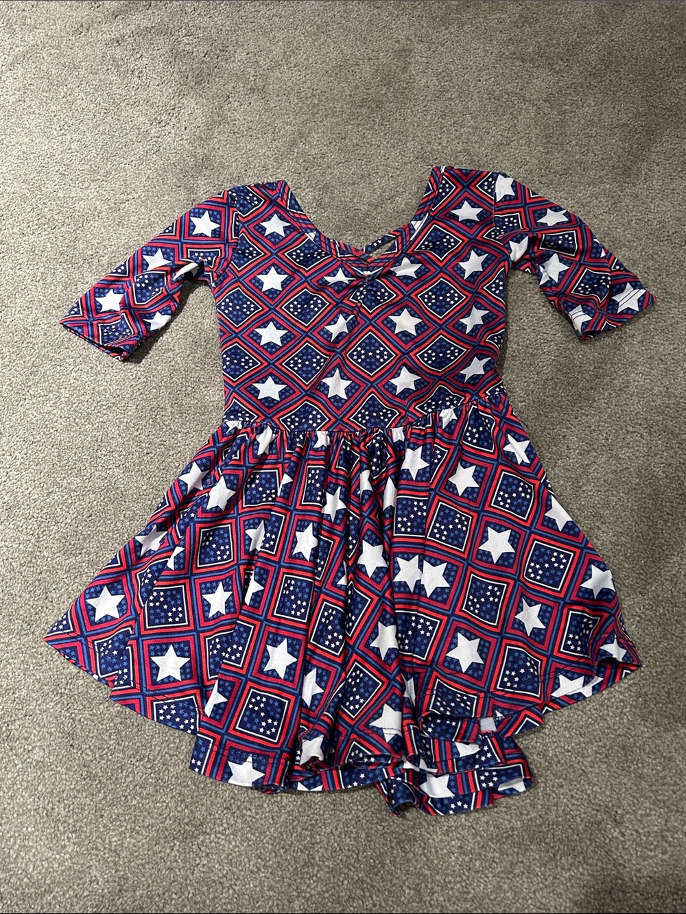 Dot Dot Smile Red, White & Blue Star Print Twirl Dress